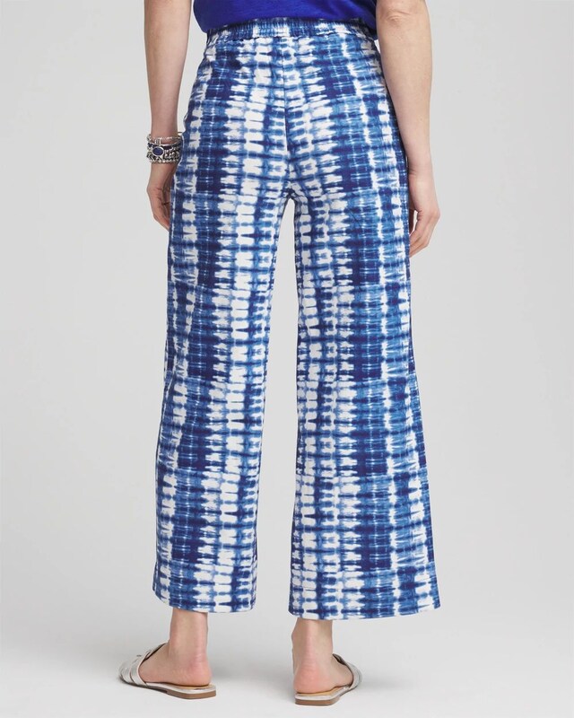 Tie-Dye Linen Cropped Pants - image 3